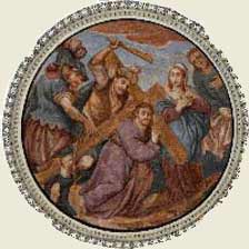 Schmerzhafter Rosenkranz, 4. Ges�tz:Jesus, der f�r uns das schwere Kreuz getragen hat